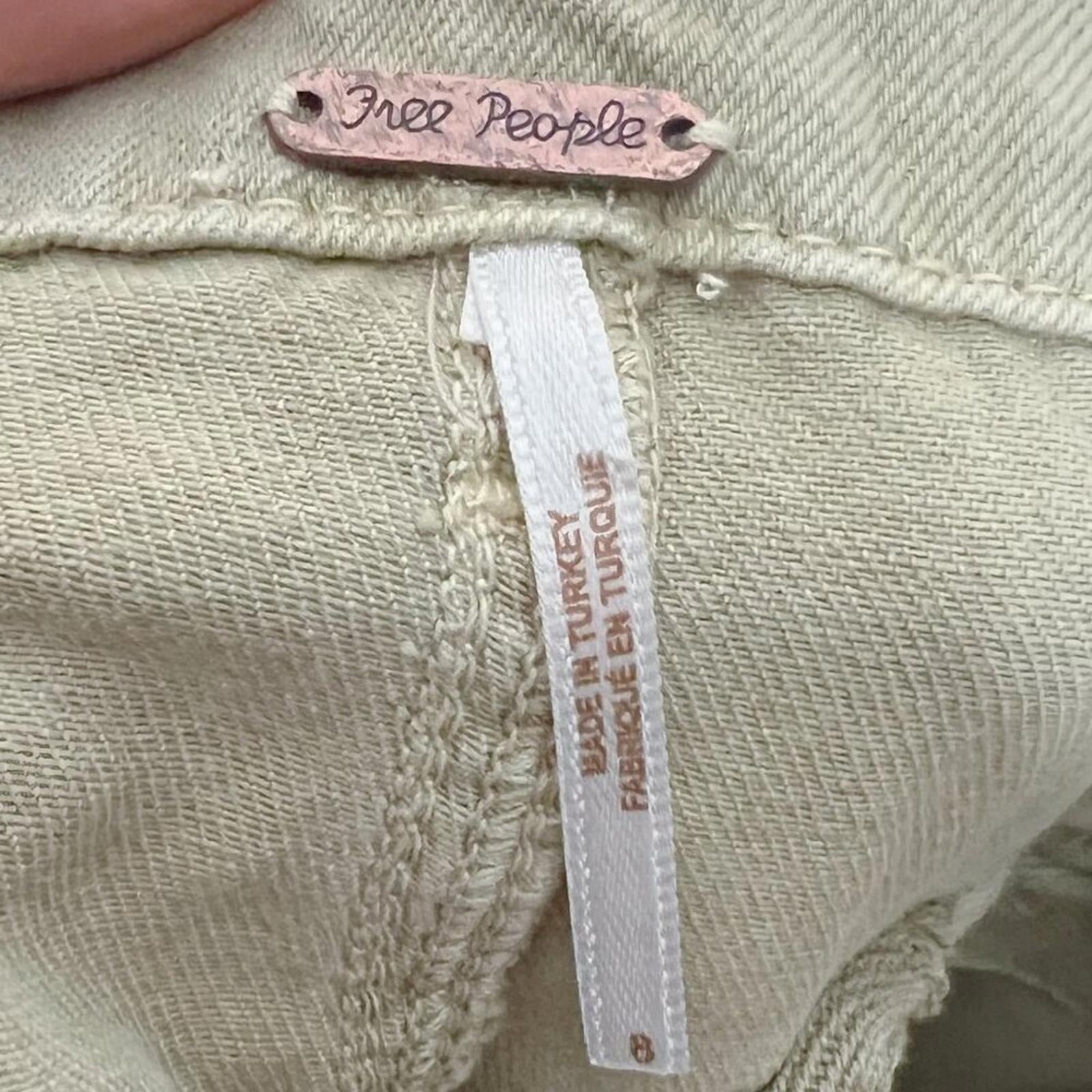 Free People First Light Utility Pant Green Tan Cargo Pants Women's Size 8