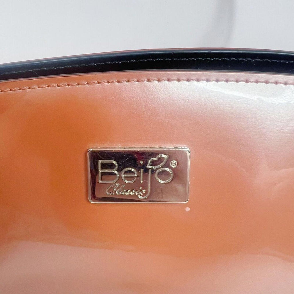 RARE Beijo Over The Moon Pink Iridescent Patent Leather Metallic Shoulder Bag