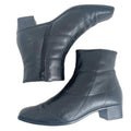 Sesto Meucci y2k Vintage Black Leather Square Toe Booties Quilted Boots Size 8.5