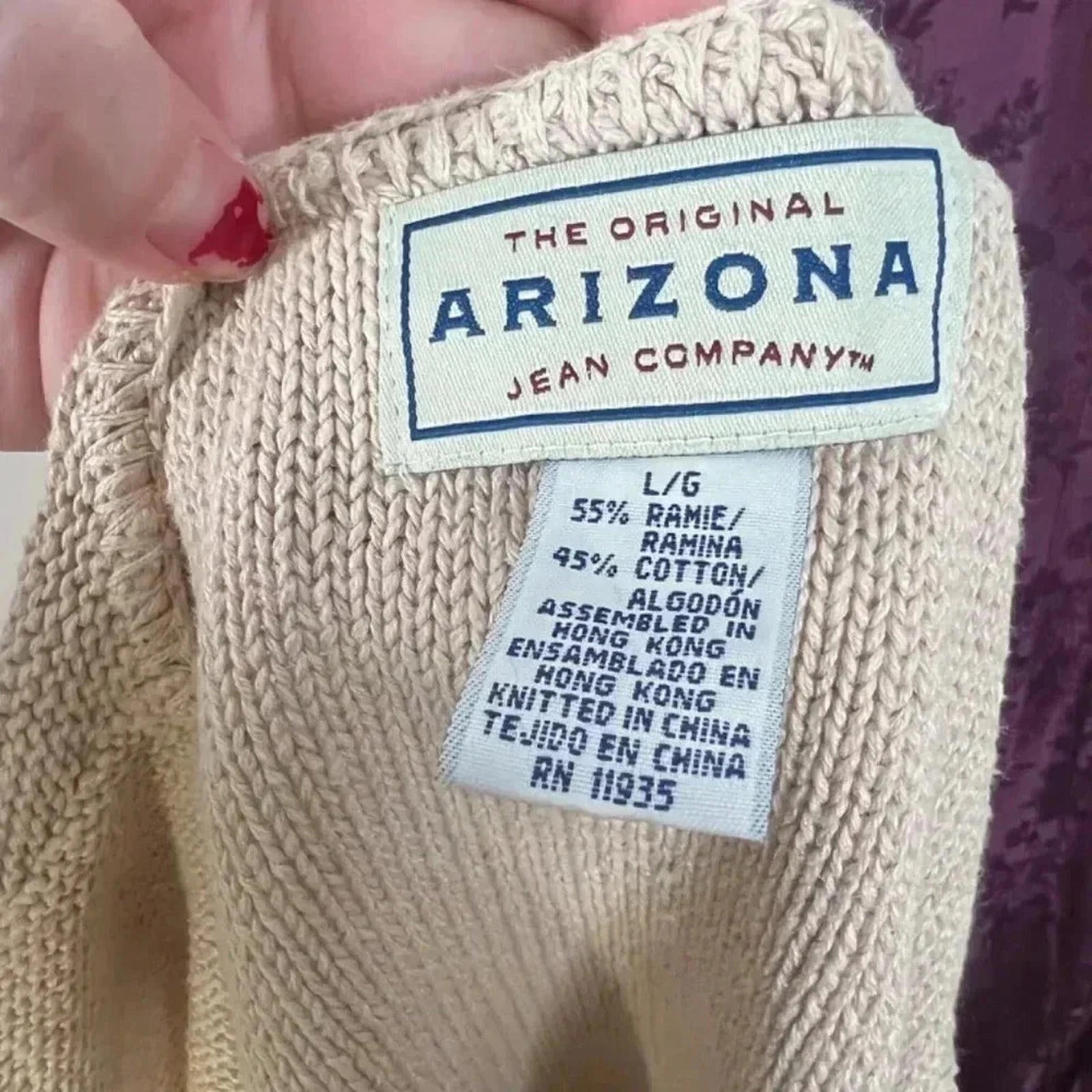 Vintage Men's Cream Knit Vest Grandpacore Size L