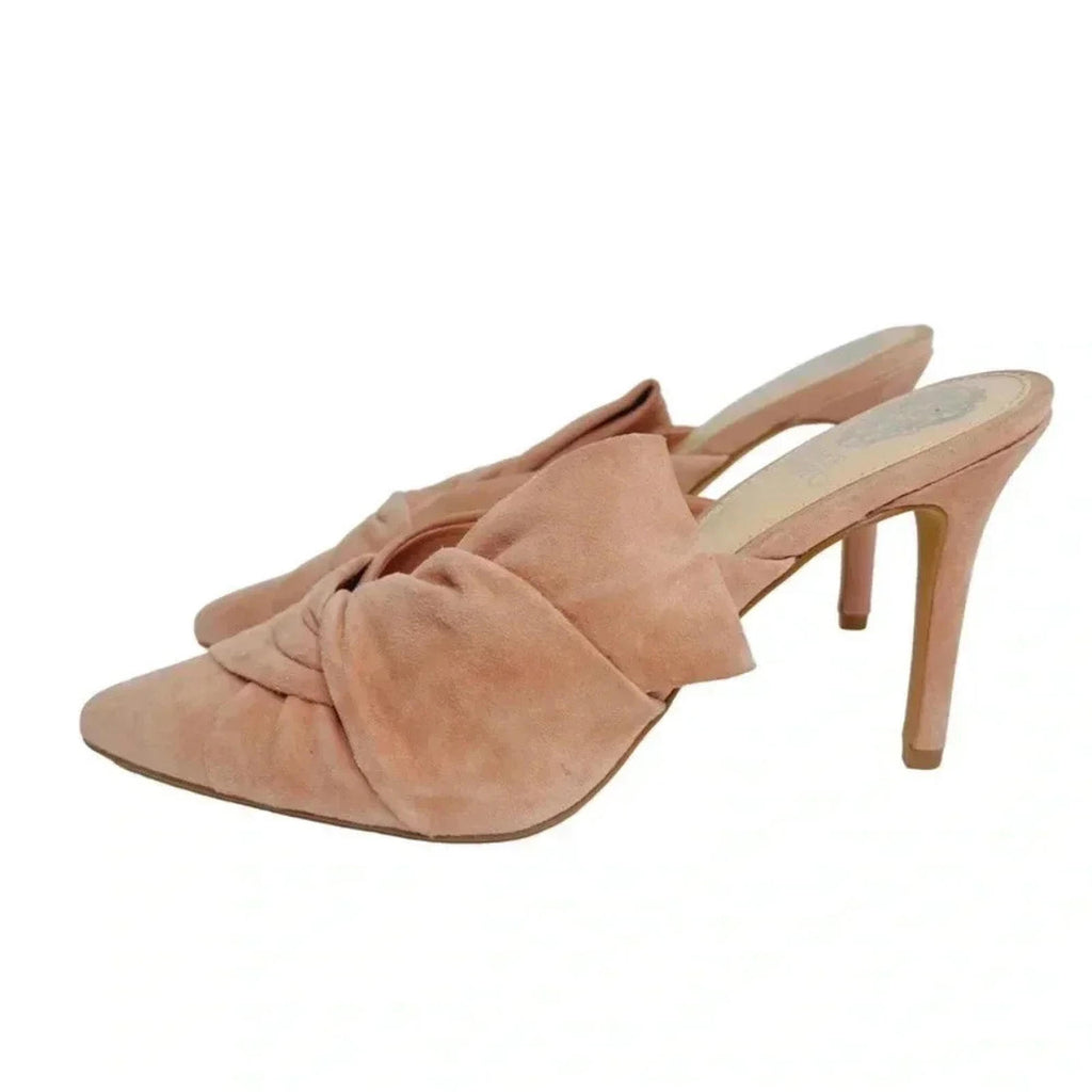 Vince Camuto Women's Amillada Mule in Rose Bud Suede Heel Size