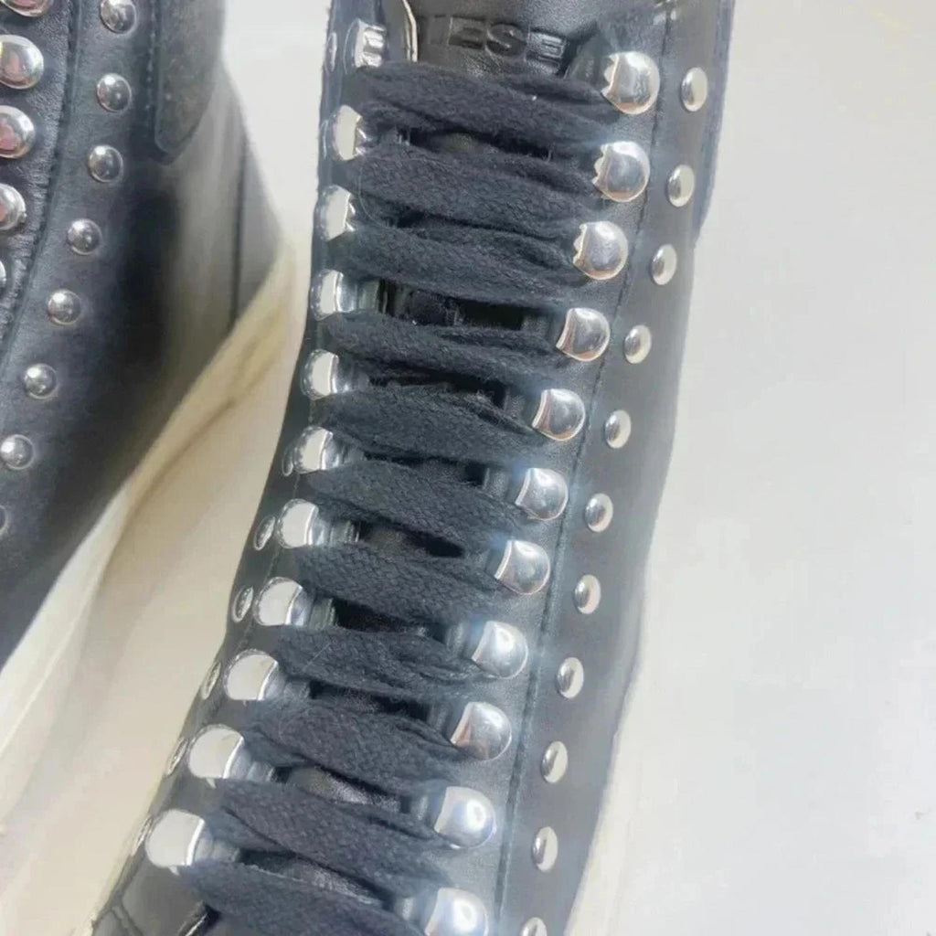 Diesel S-Mustave Womens Black Leather High Top Lace Up Sneaker Size 7.5