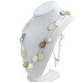 Vintage NY & Co Green White Stone Silver Statement Necklace Boho