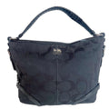 Coach Katarina Black Signature Monogram Hobo Bag Patent Leather Shoulder Bag