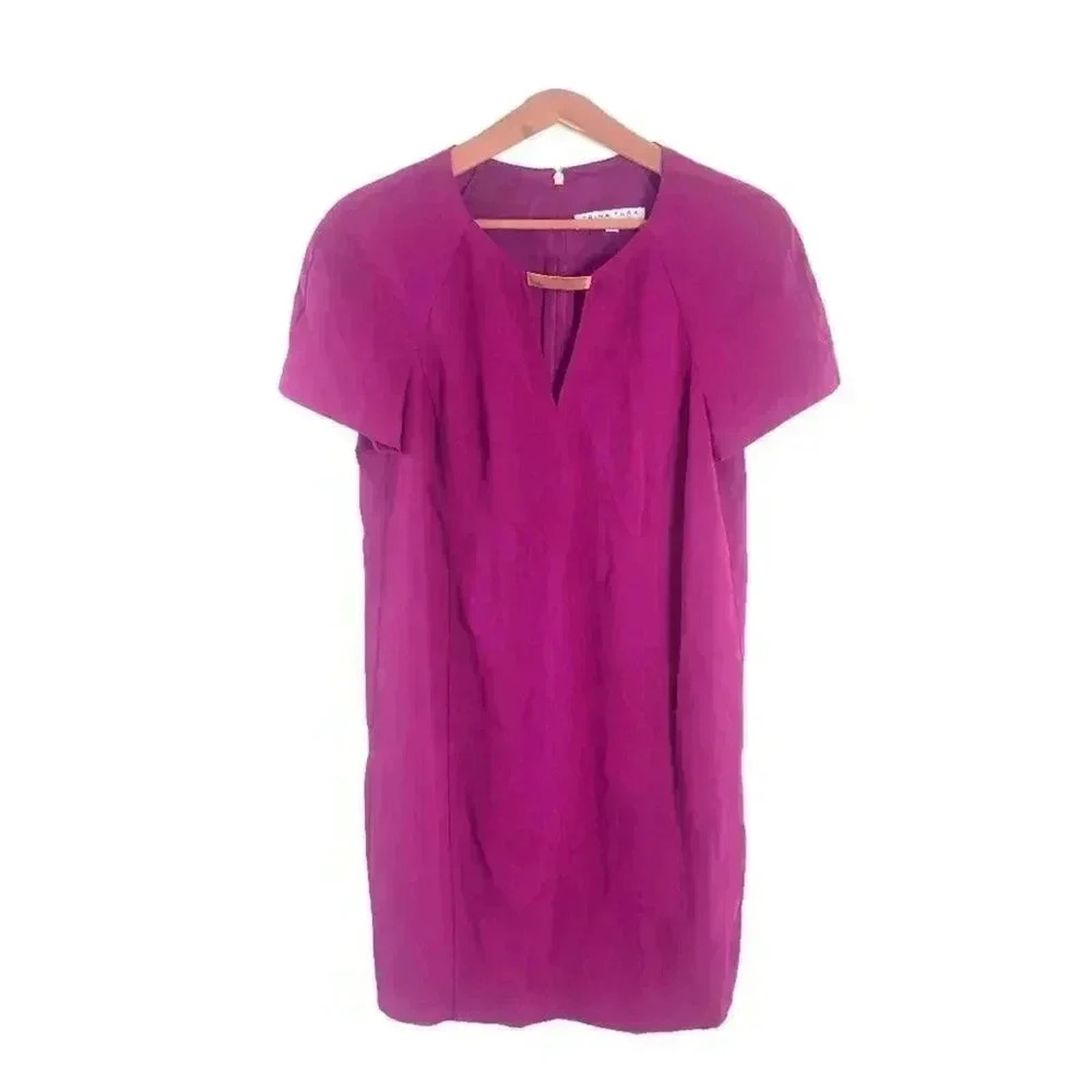 Trina Turk Embellished Keyhole Mini Dress Fuscia Pink Women's Size M