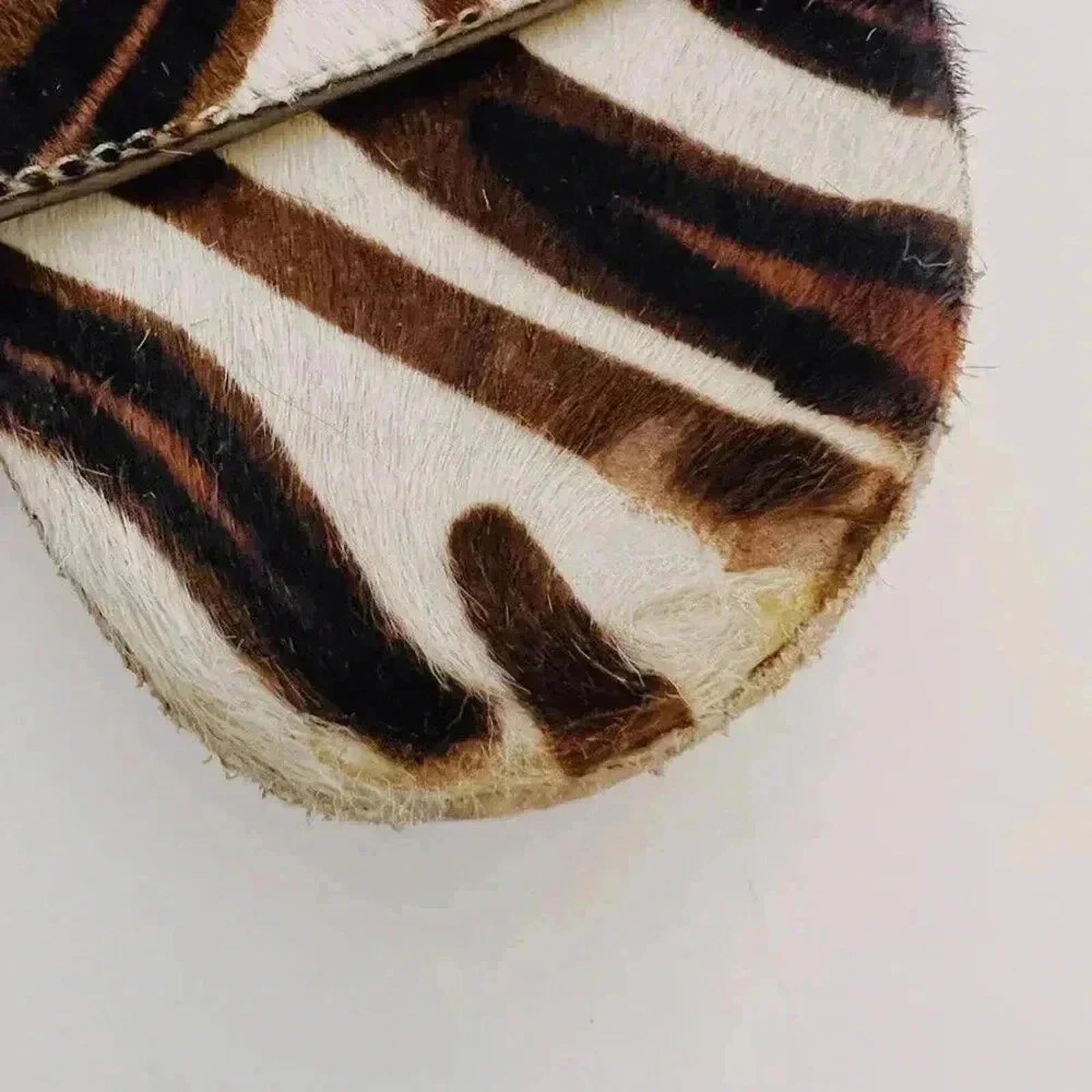 Gianvito Rossi Vintage Zebra Print Leather Cowhide Strappy Sandals Size 6.5 US