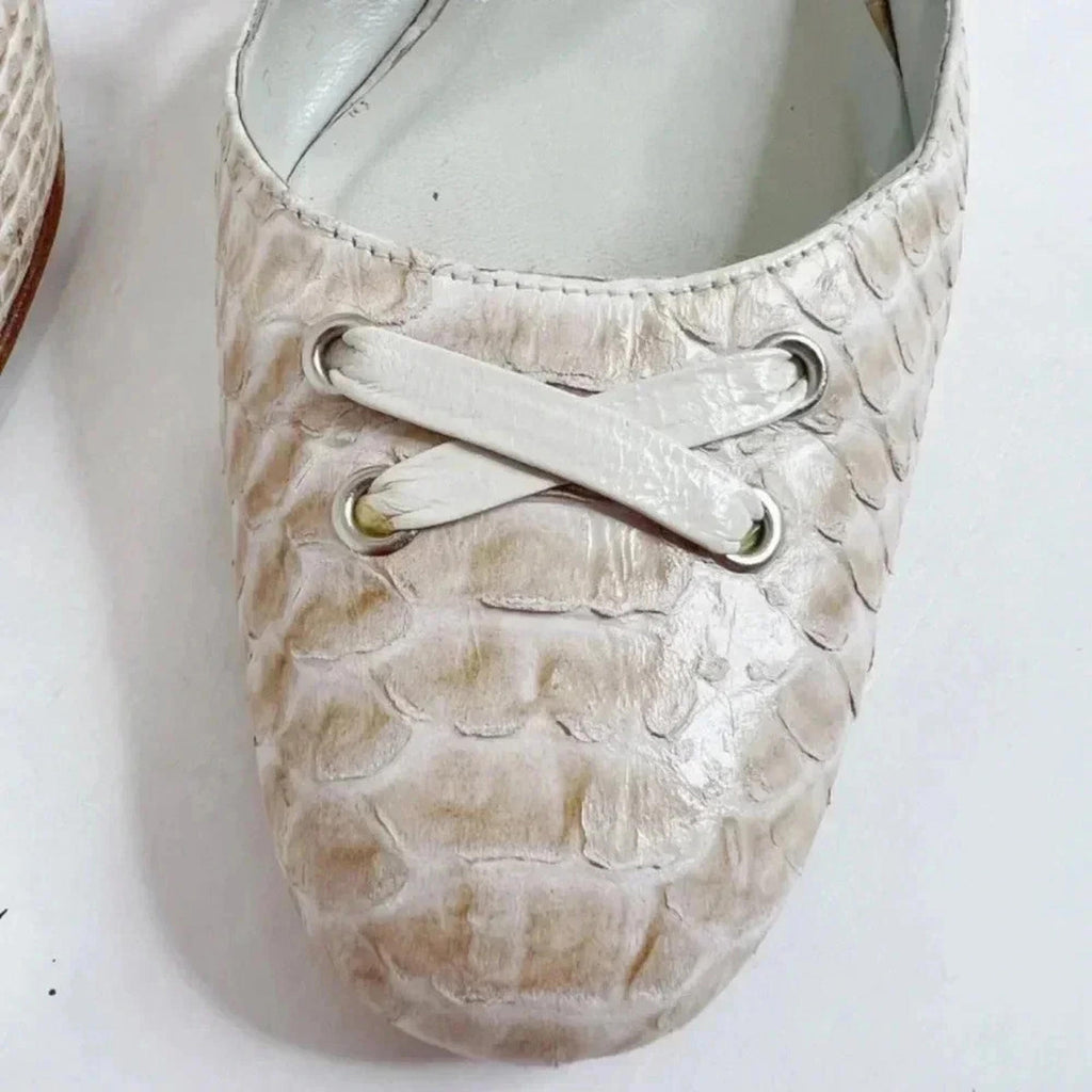 Vintage Sacha London Snakeskin Lace Up Heels Size 7.5