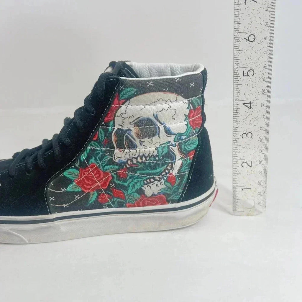Vans Sk8-Hi Rose Skulls High Top Sneakers Men's Size 6.5