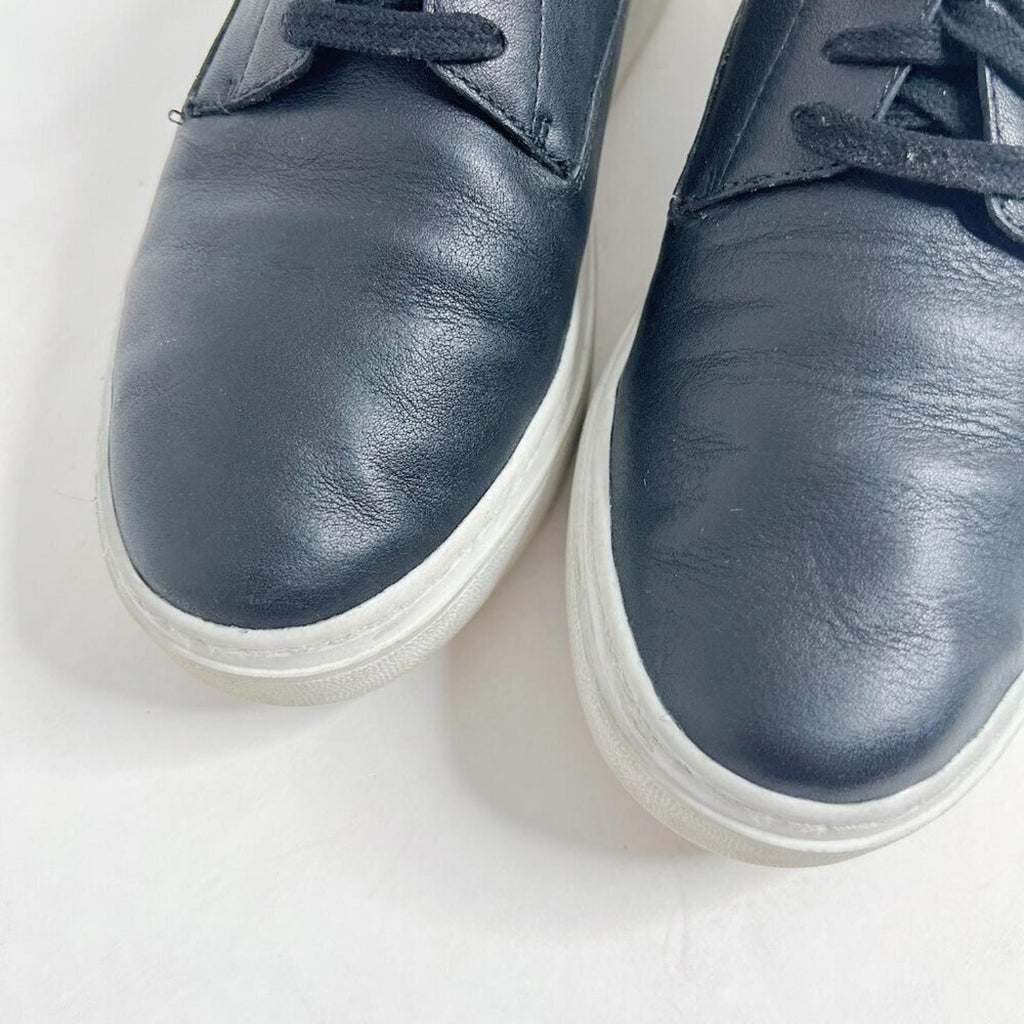Eileen Fisher Penni Black Leather Platform Sneakers Women's Size 7