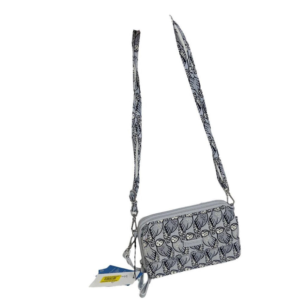 NWT Vera Bradley Grey Owl Print Performance Twill All in One Crossbody Purse