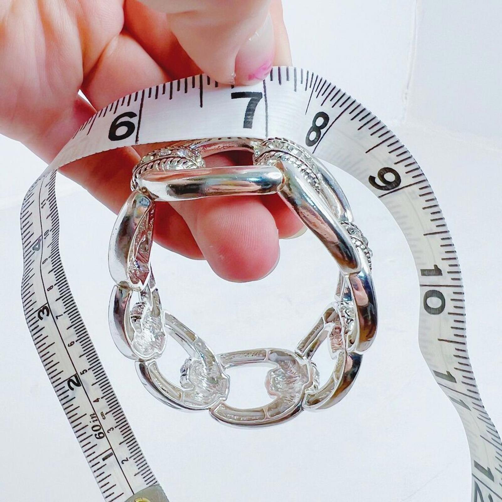 Silver Chunky Embossed Chain Link Bracelet Statement