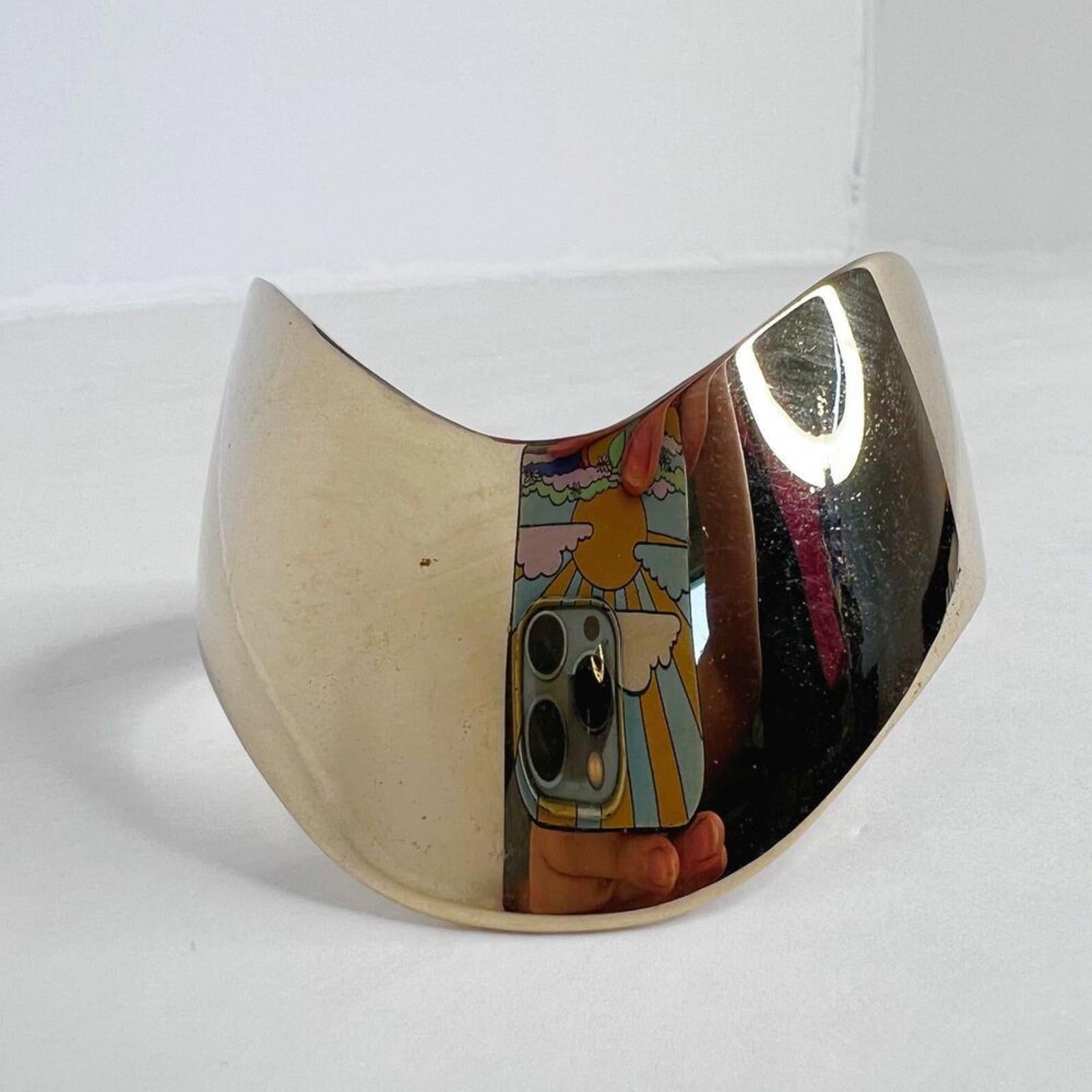 Vintage Parklane Gold V Shaped Cuff Bracelet Statement Boho Chic Bohemian