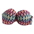 Victoria's Secret VS Strapless Pink Blue Aztec Print Bikini Top Size 36D