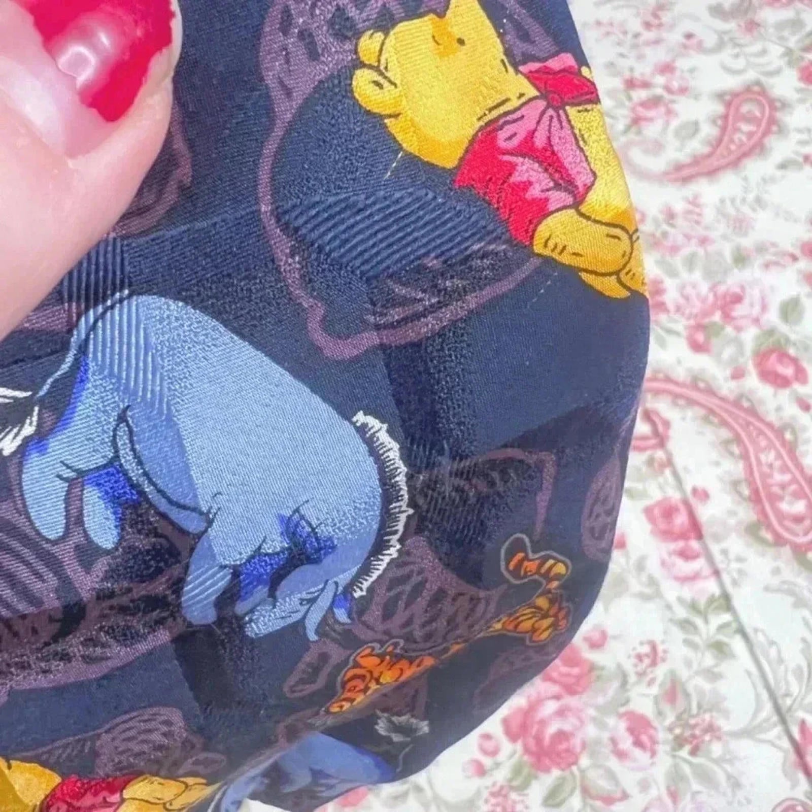 Disney Winnie the Pooh Disney Silk Tie Wide Tie Navy Blue Father's Day Birthday