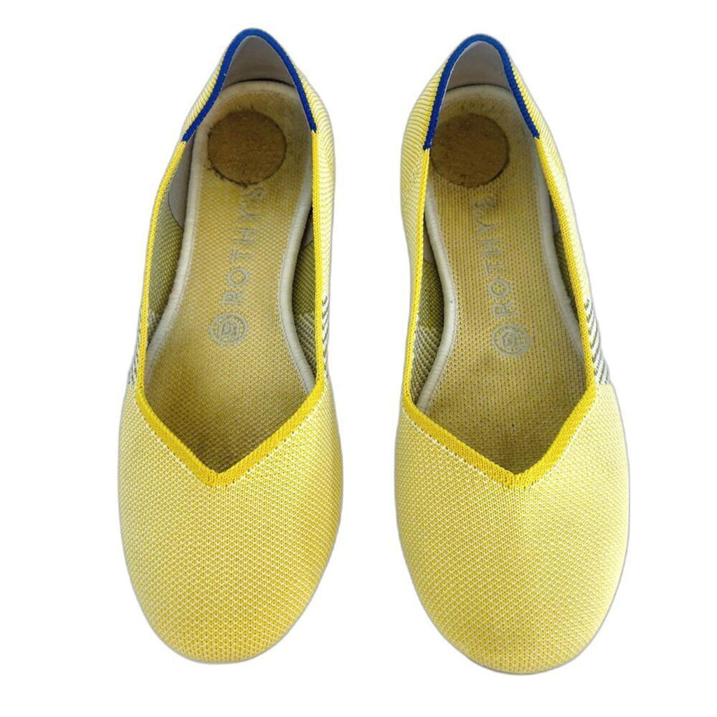 Rothy's RARE Limited Edition Yellow Lemon Tread Lightly Ballet Flats Size 9