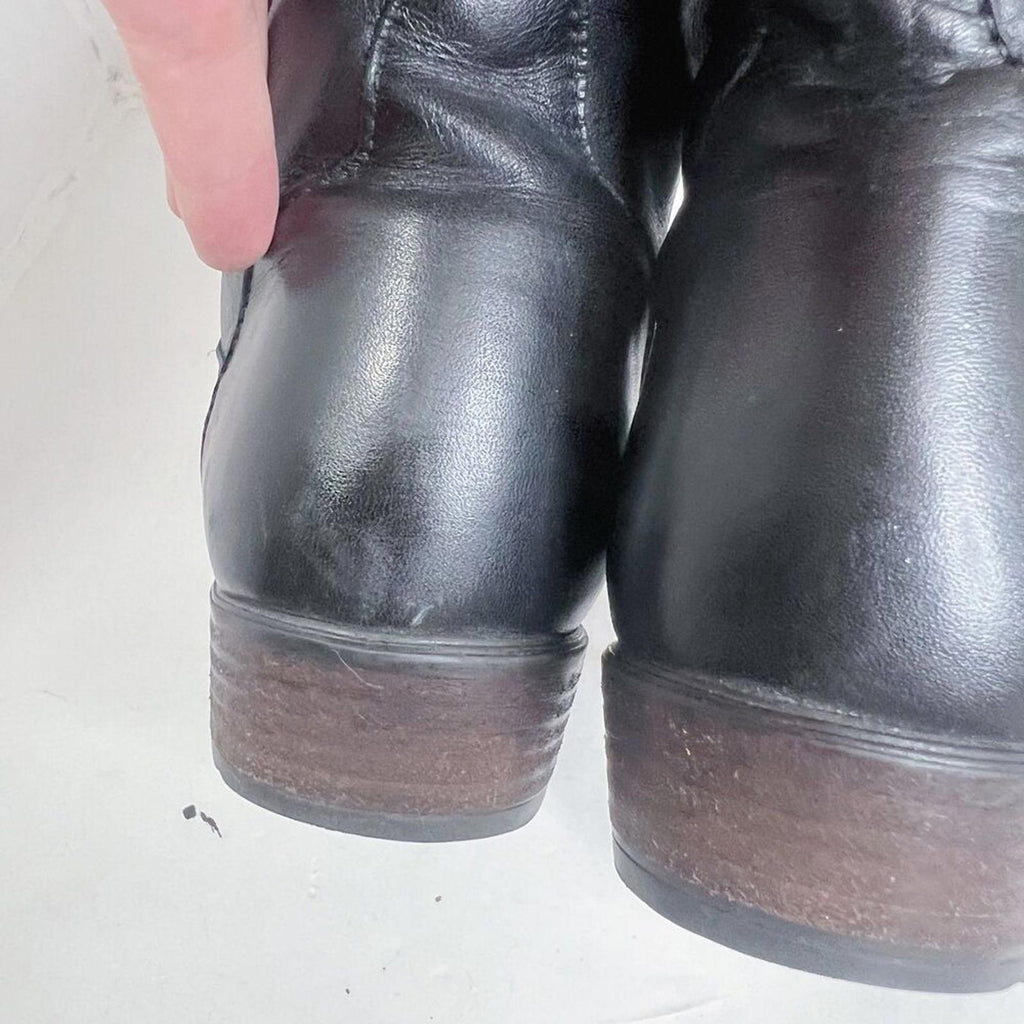 Santana Canada Black Leather Slouchy Knee High Boots Riding Boots Size 7