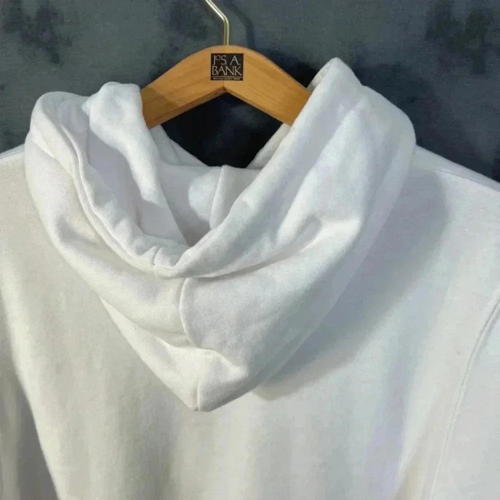 wesc White Thank You Fleece Lined Hoodie Roses Men's Size M