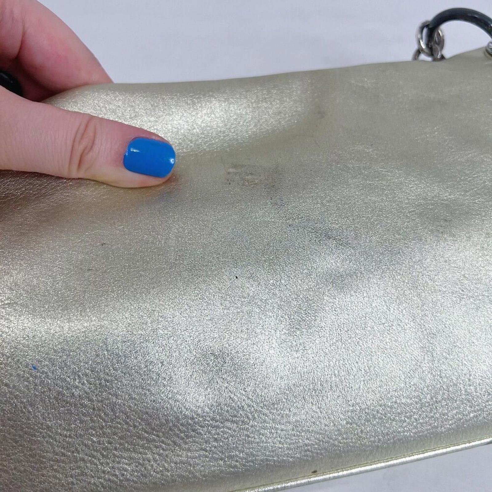 Vintage Michael Kors Fulton Gold Leather Shoulder Bag Silver Chain Purse