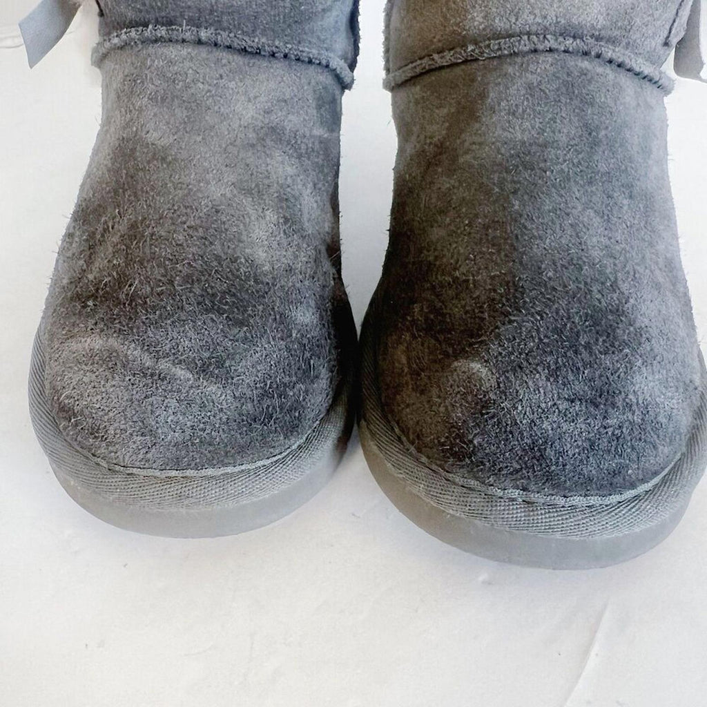 Koolaburra by Ugg Women's Victoria' Boots Grey Bow Shearling Coquette Size 5