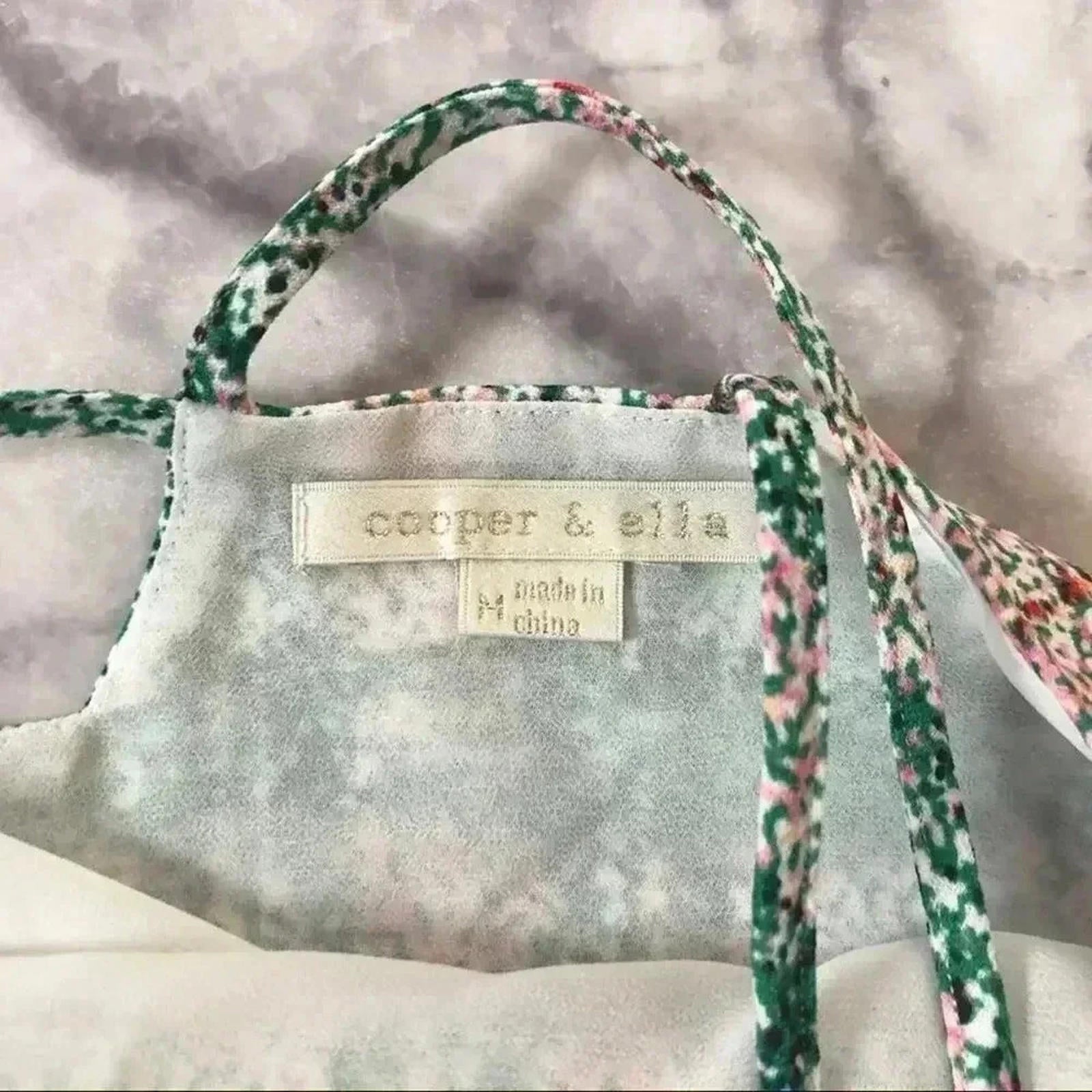 NWT Cooper and Ella Green Pink Plaid Tank Blouse Women's Size M