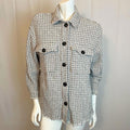 Zara Black White Tweed Overshirt Button Up Jacket Chanel Inspired Size S
