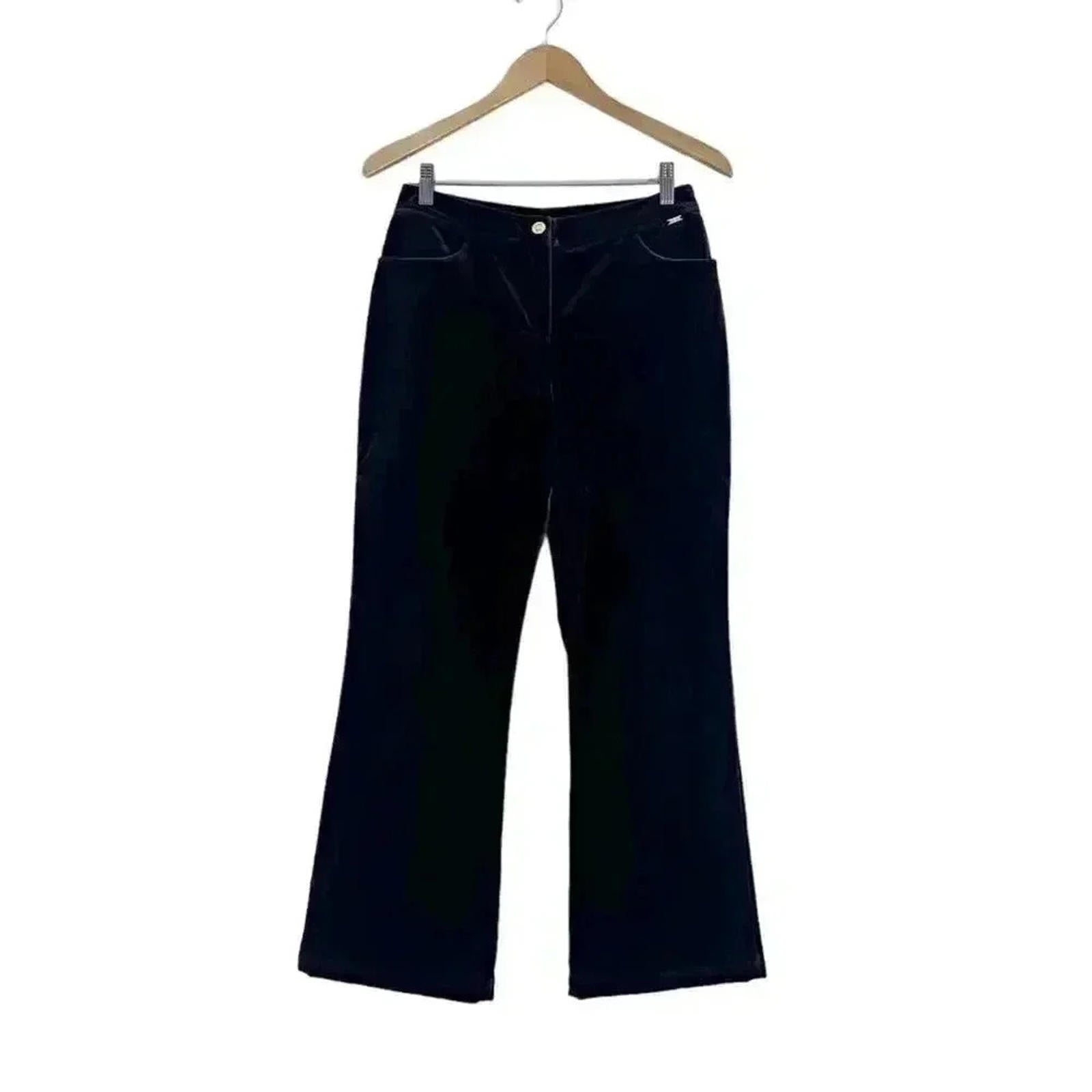 St. John Vintage Brown Velvet Flared Pants Women's Size 4
