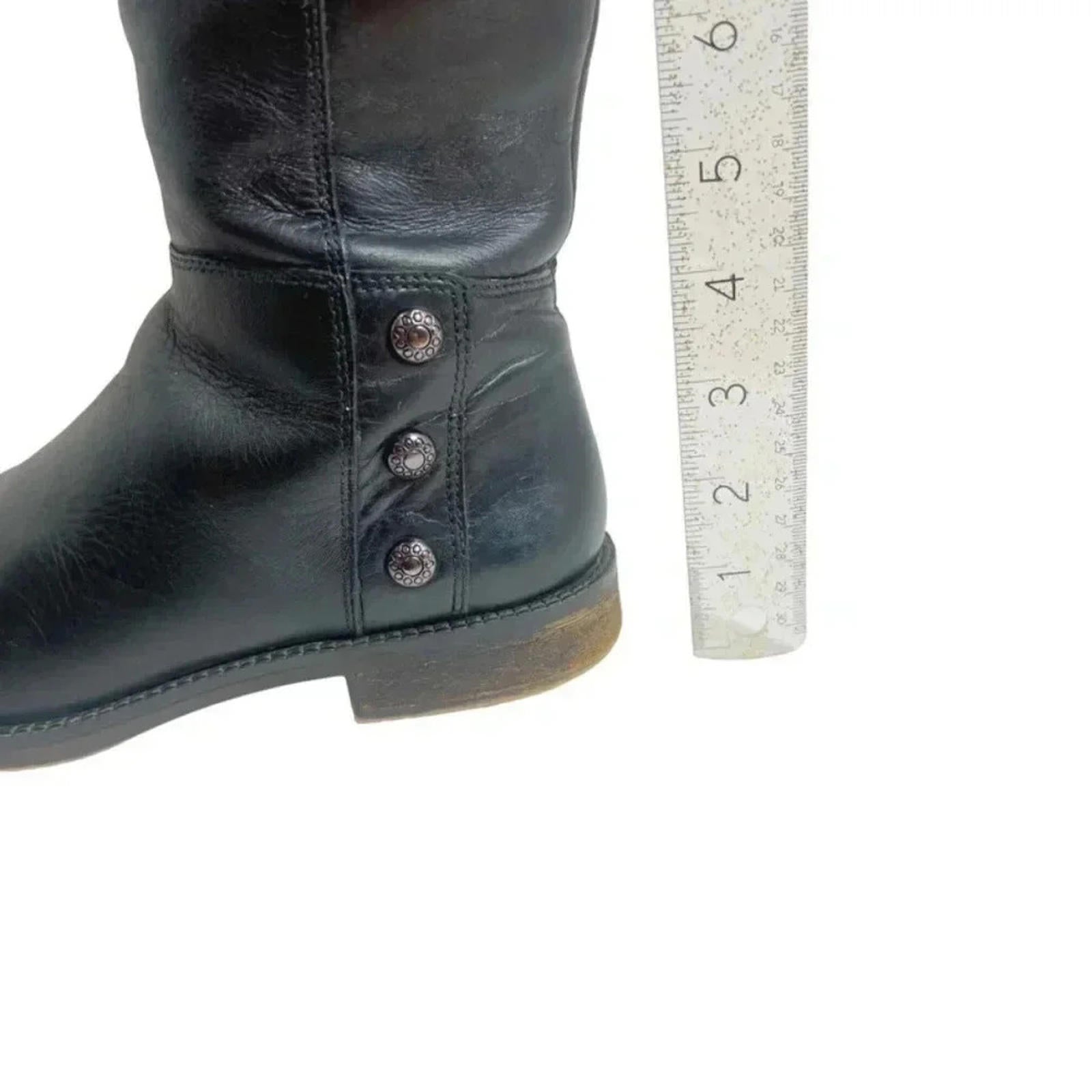 Franco Sarto Cranford 2 Black Leather Knee High Riding Boots Women's Size 5.5