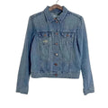 GAP Distressed Medium Wash Denim Jacket Women's Size M