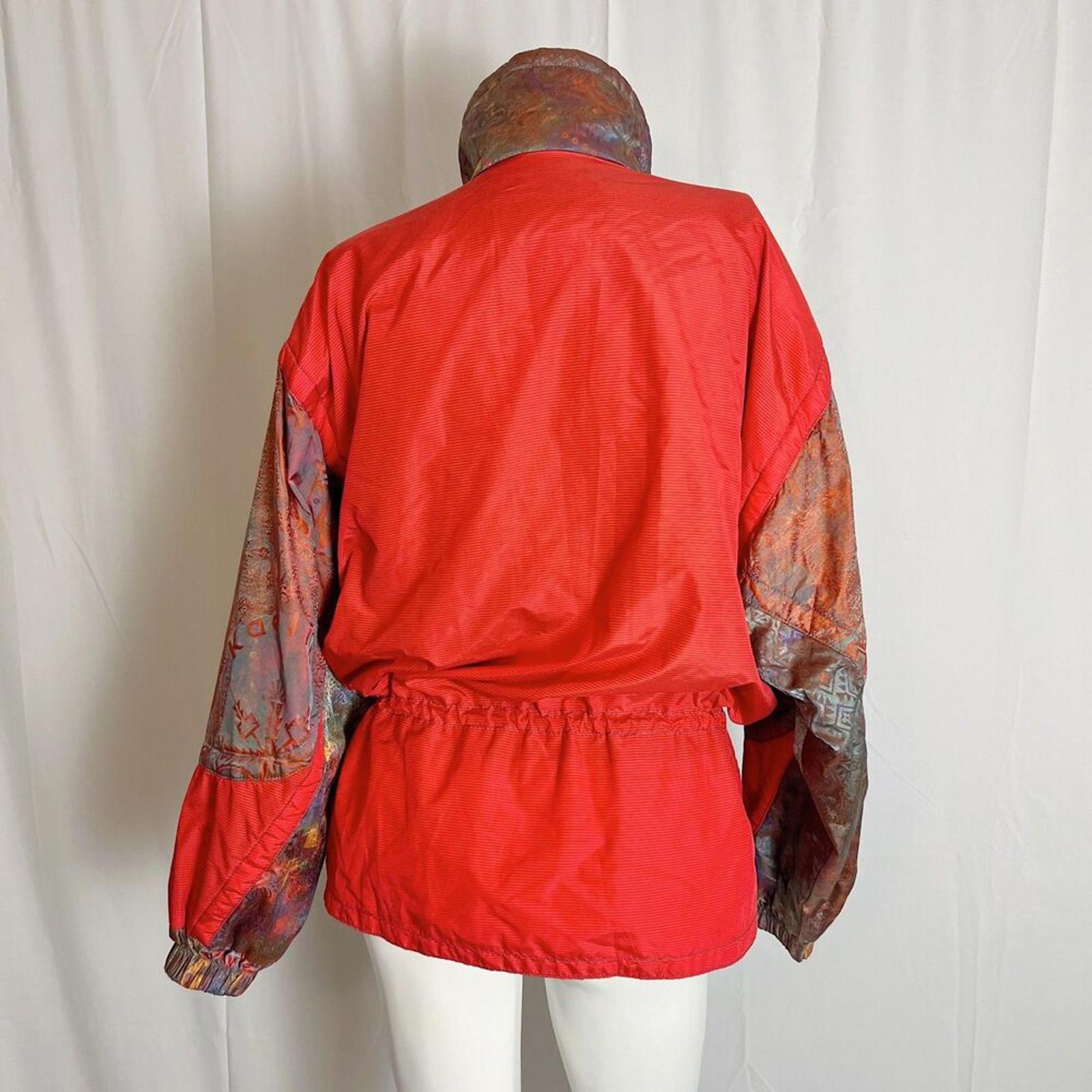 Vintage 1980s Kaelin Ski Jacket Orange Purple Holographic Women's Size 10