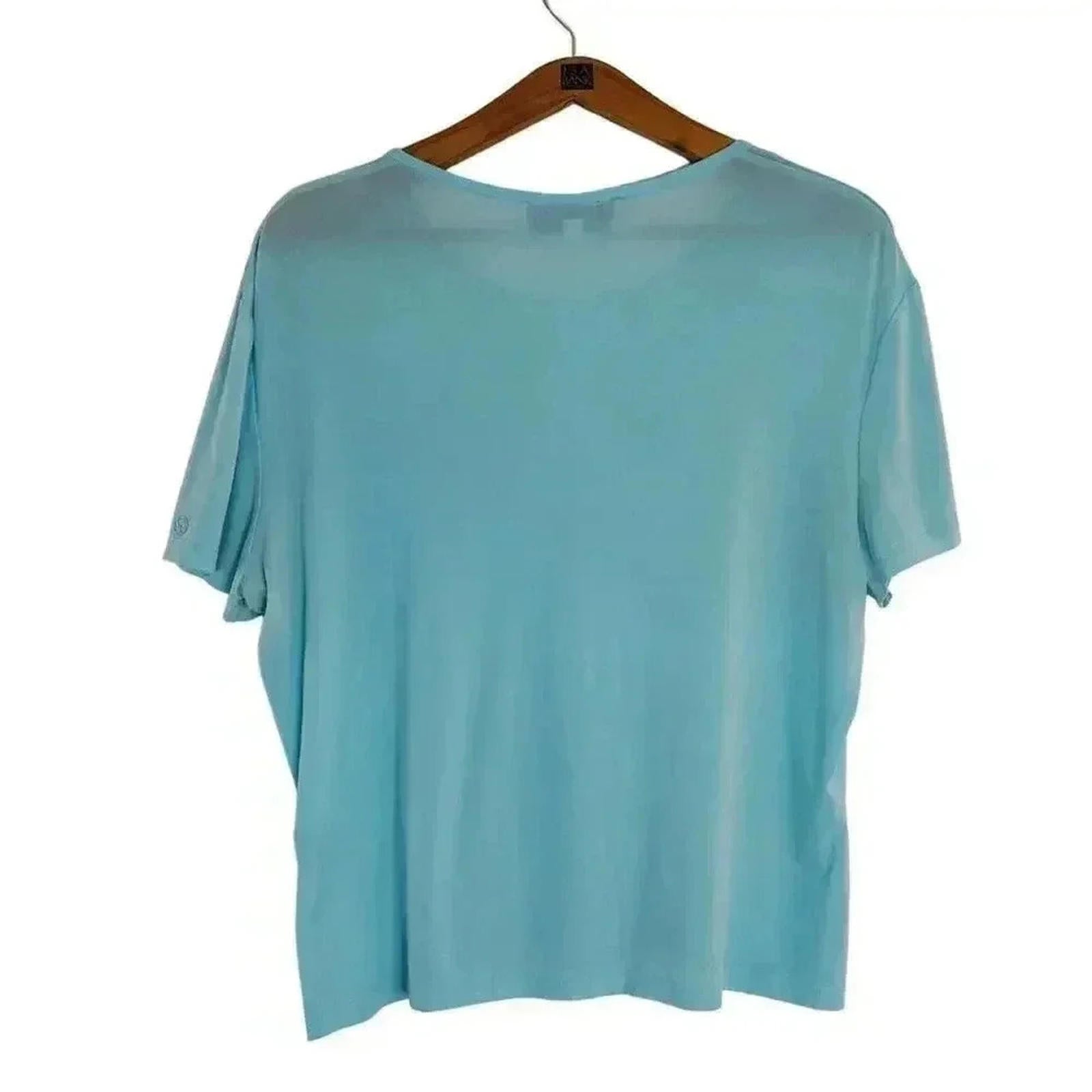 y2k Vintage St. John Sport Blue Crewneck Tee Summer Beach Women's Size M