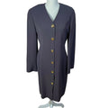 Vintage Linda Allard Ellen Tracy Dark Brown Long Sleeve Dress Size 8 80s 90s