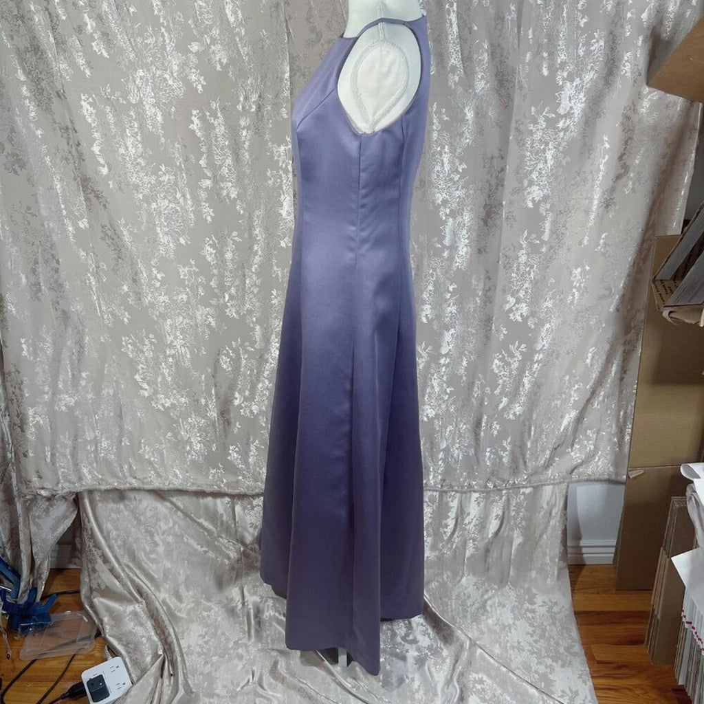 Vintage 1990s After Six Purple Lavender Satin Prom Dress Bridesmaid Gown Size 10