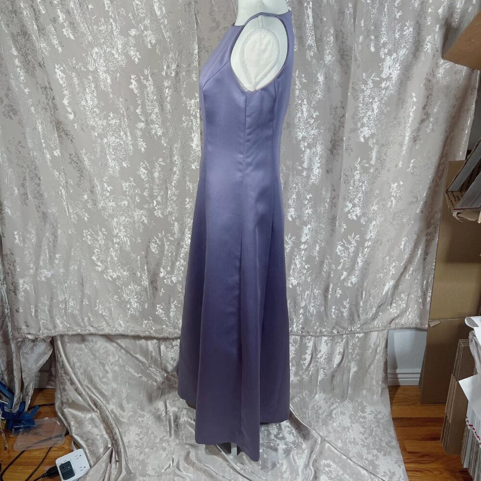 Vintage 1990s After Six Purple Lavender Satin Prom Dress Bridesmaid Gown Size 10