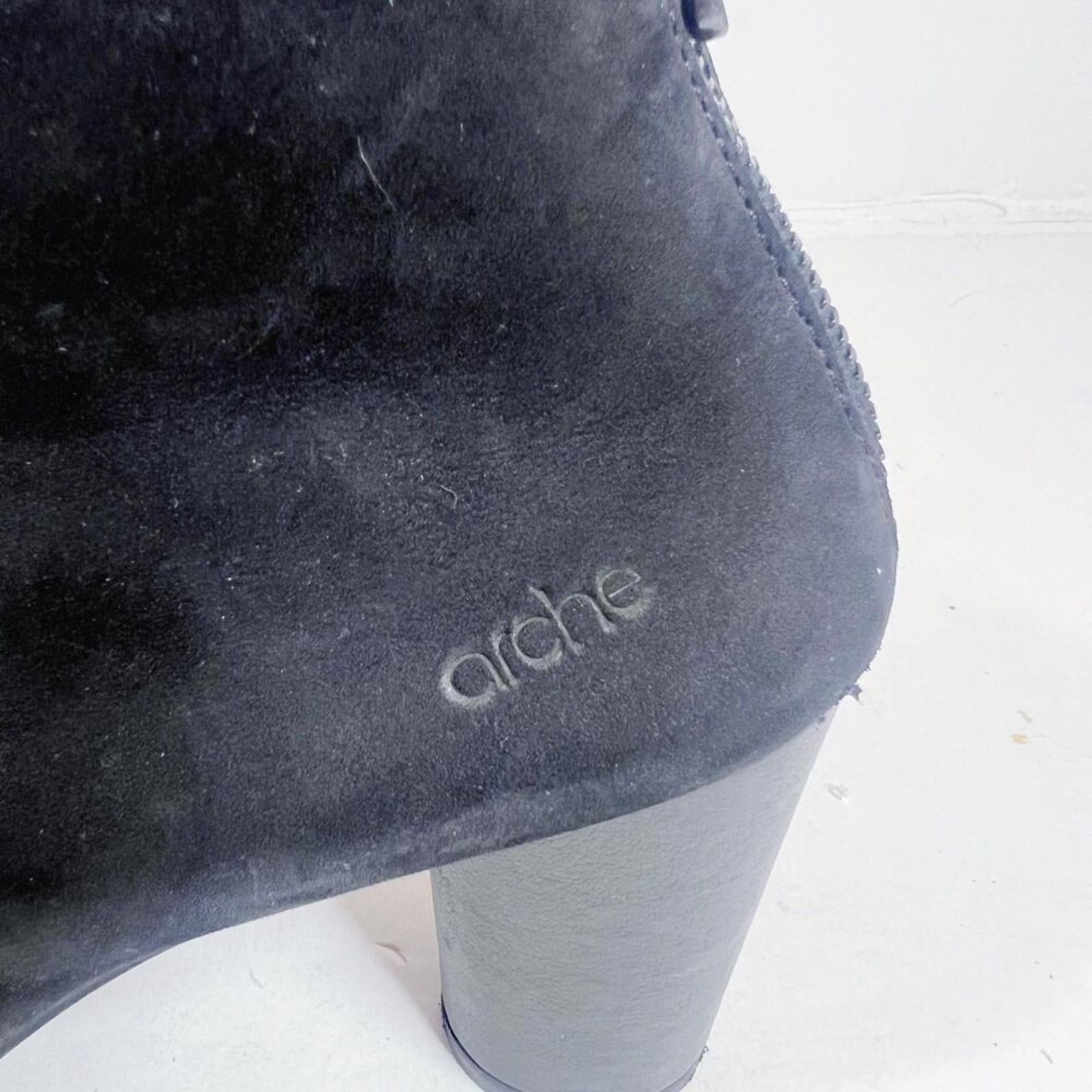 Arche Kleri Black Suede Leather Ankle Boots Booties Women's Size 40 EU 9 US