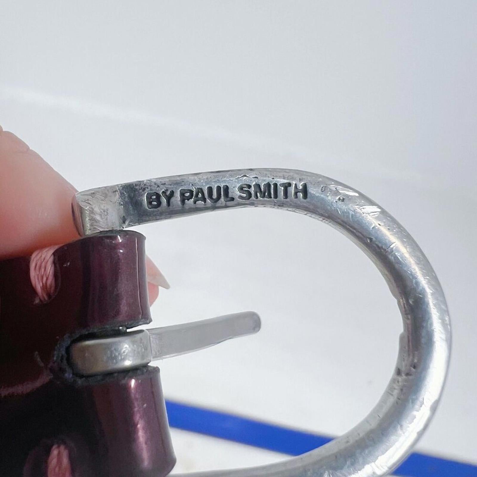 y2k Vintage Paul Green Women's Burgundy Patent Leather Skinny Belt Size 75 30