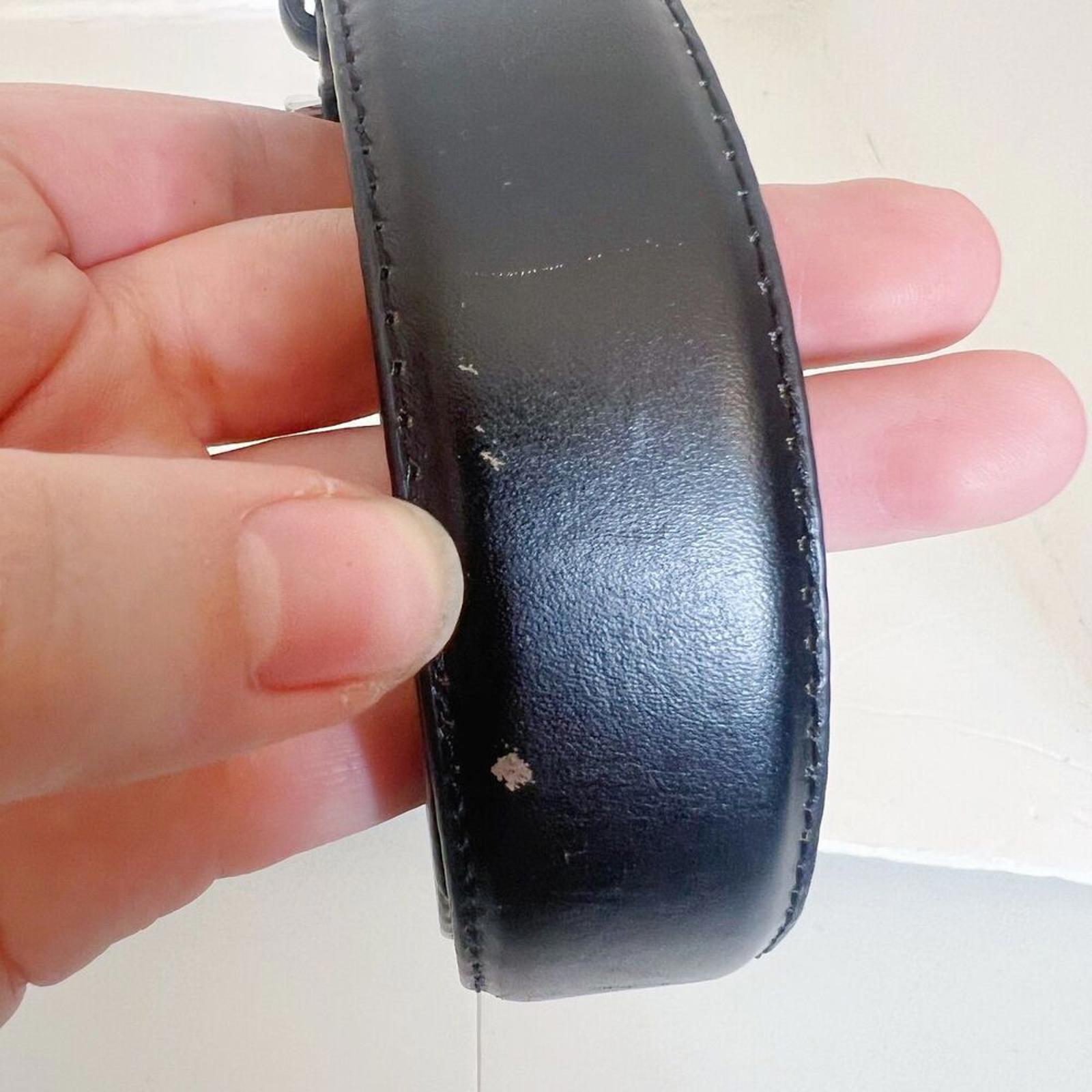 J. Crew Men's Black Leather Belt Silver Buckle Size 38 Casual Formal