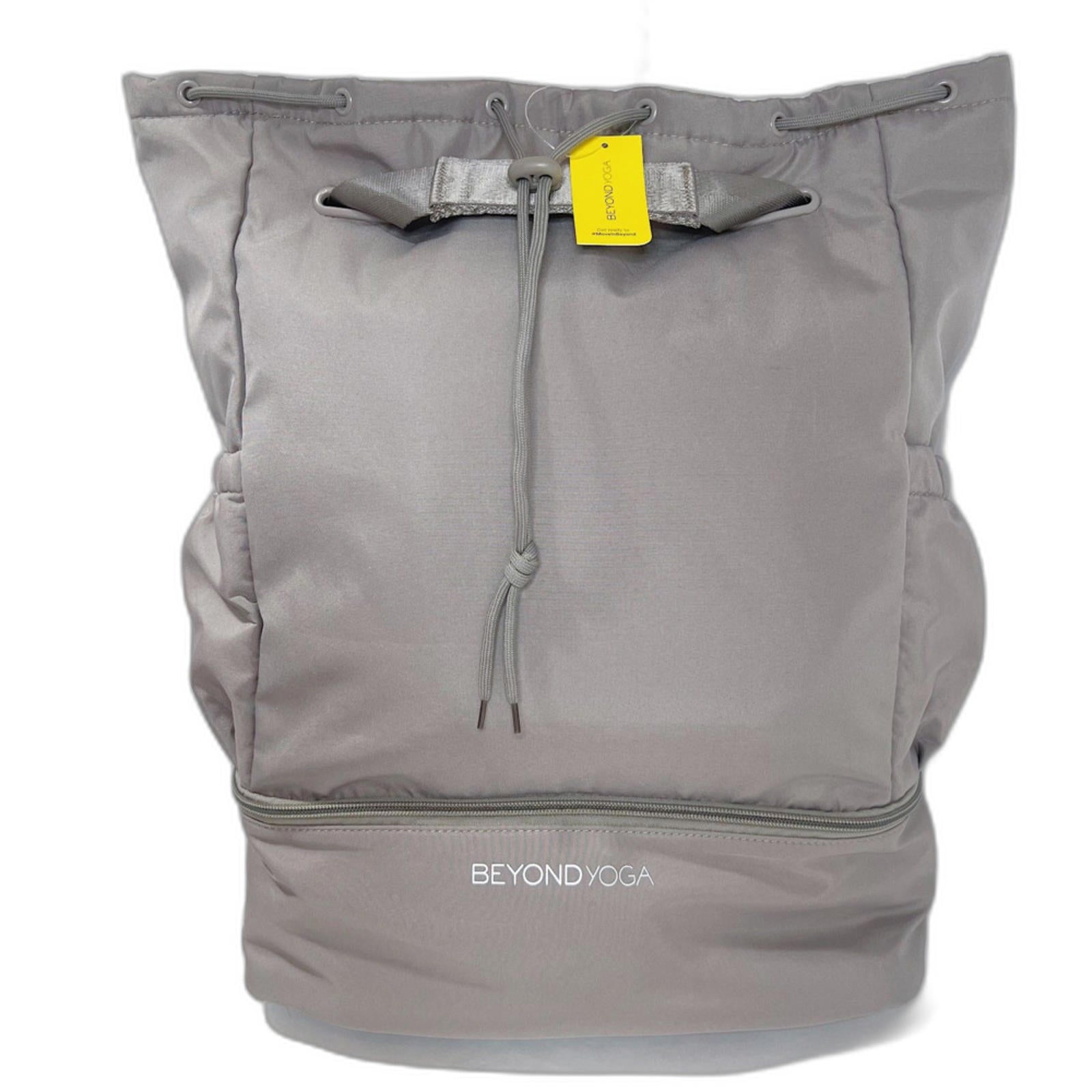 NWT Beyond Yoga Convertible Gym Bag Backpack Drawstring Shoe Compartment Taupe