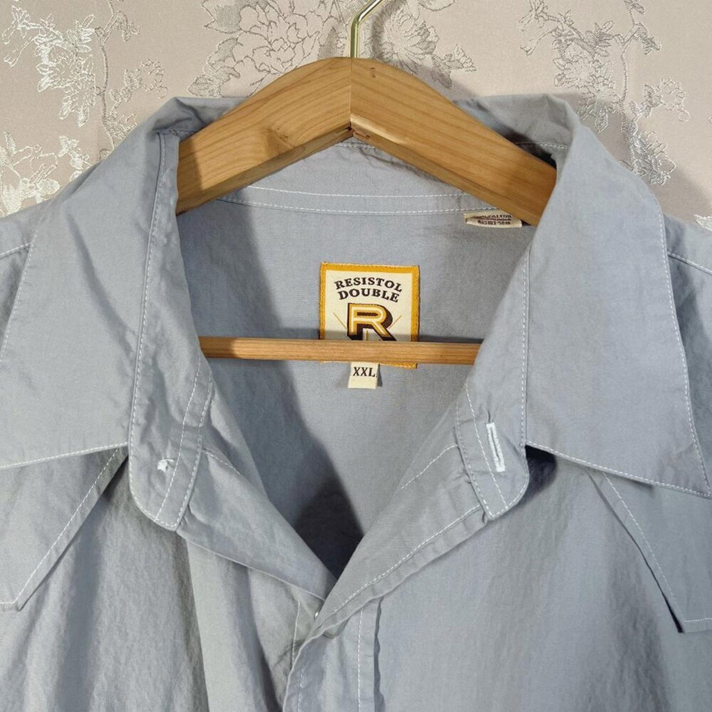 Resistol Double Men's Western Cowboy Country Grey Button Up Shirt Size XXL 2XL
