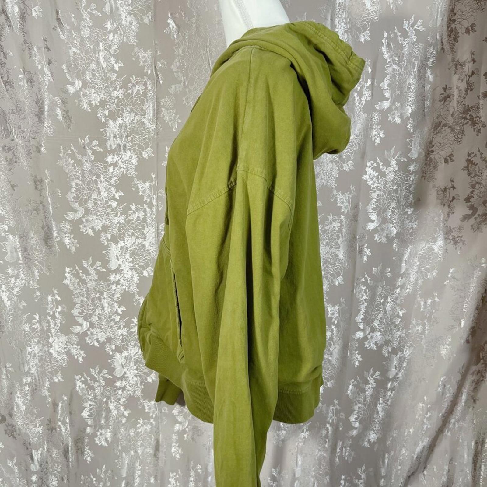 BDG Olive Green Zip Up Heavy Duty Hoodie Waffle Thermal Insulated Size L