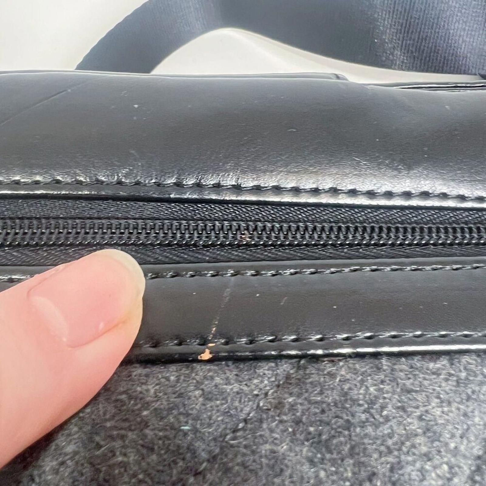 Knomo London Alfie Laptop Bag Briefcase Work Bag Black Leather Quilted Grey