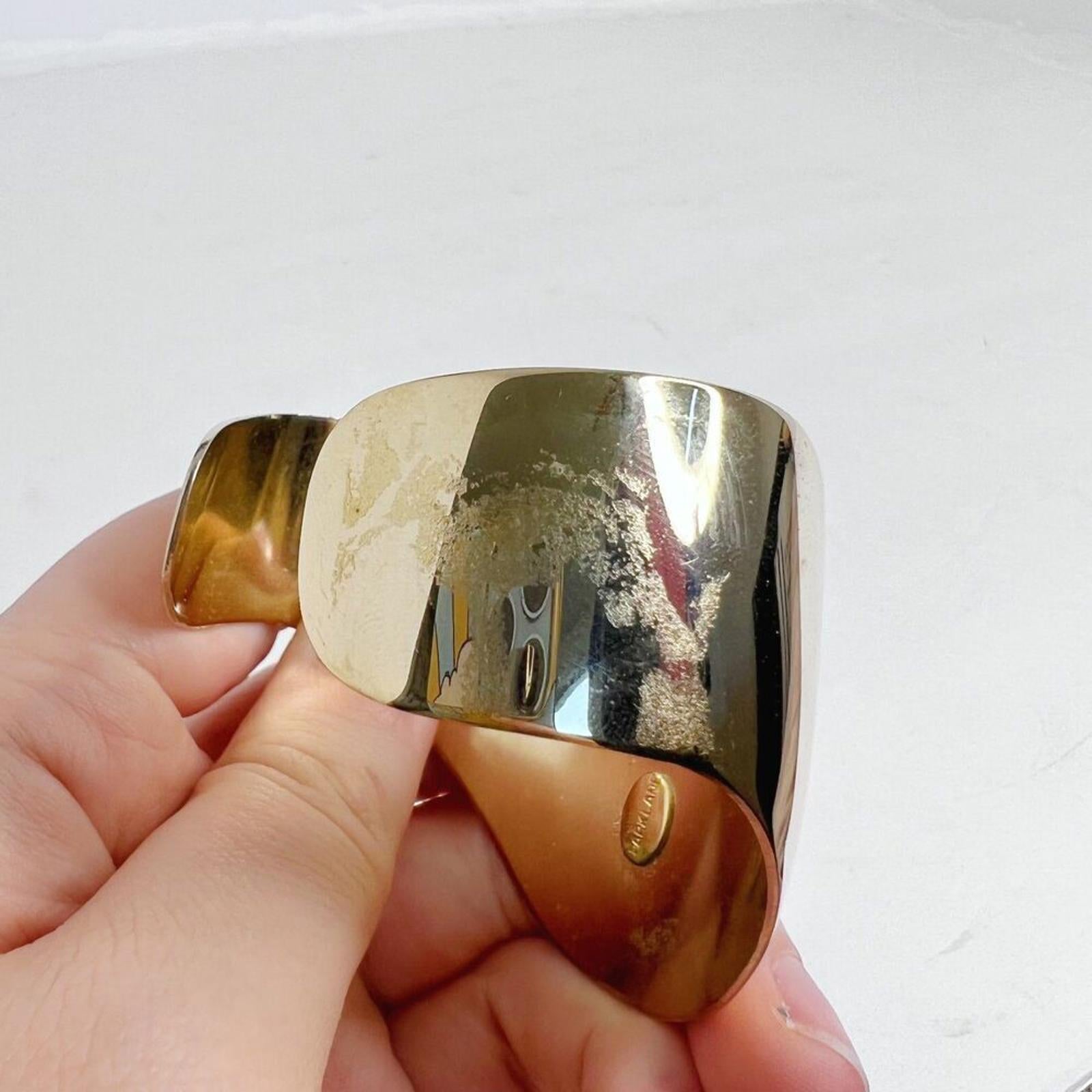 Vintage Parklane Gold V Shaped Cuff Bracelet Statement Boho Chic Bohemian
