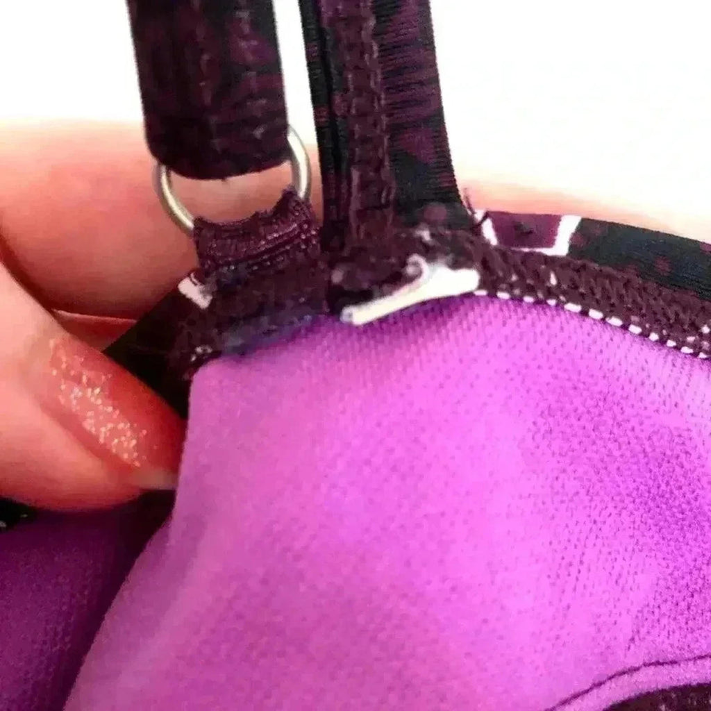 Athleta Purple Floral Ruched Tankini / Bikini Top