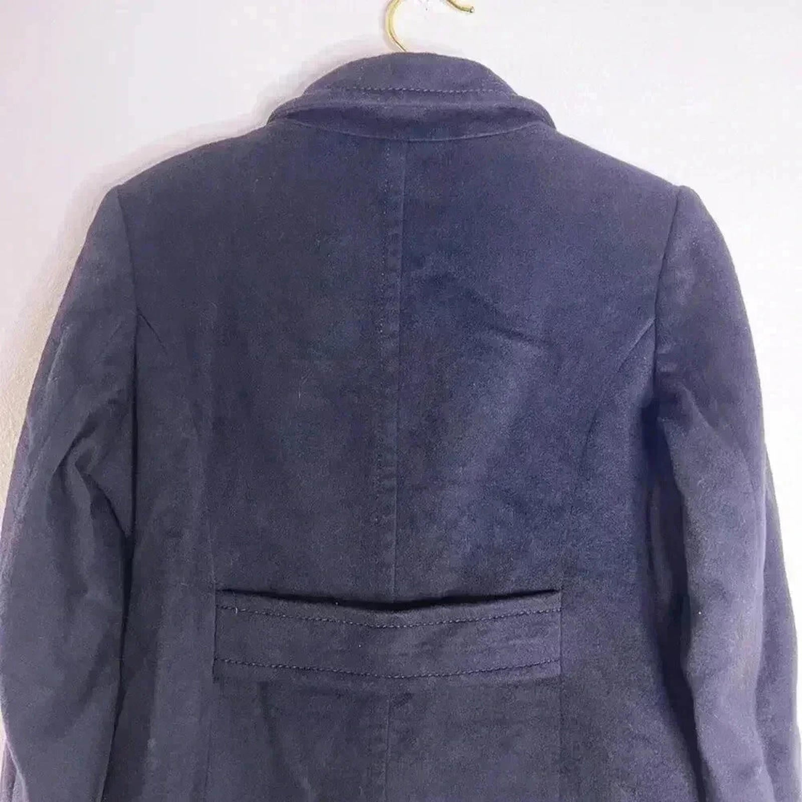 Tahari Black Wool Pea Coat Trenchcoat Winter Jacket Women's Size 8