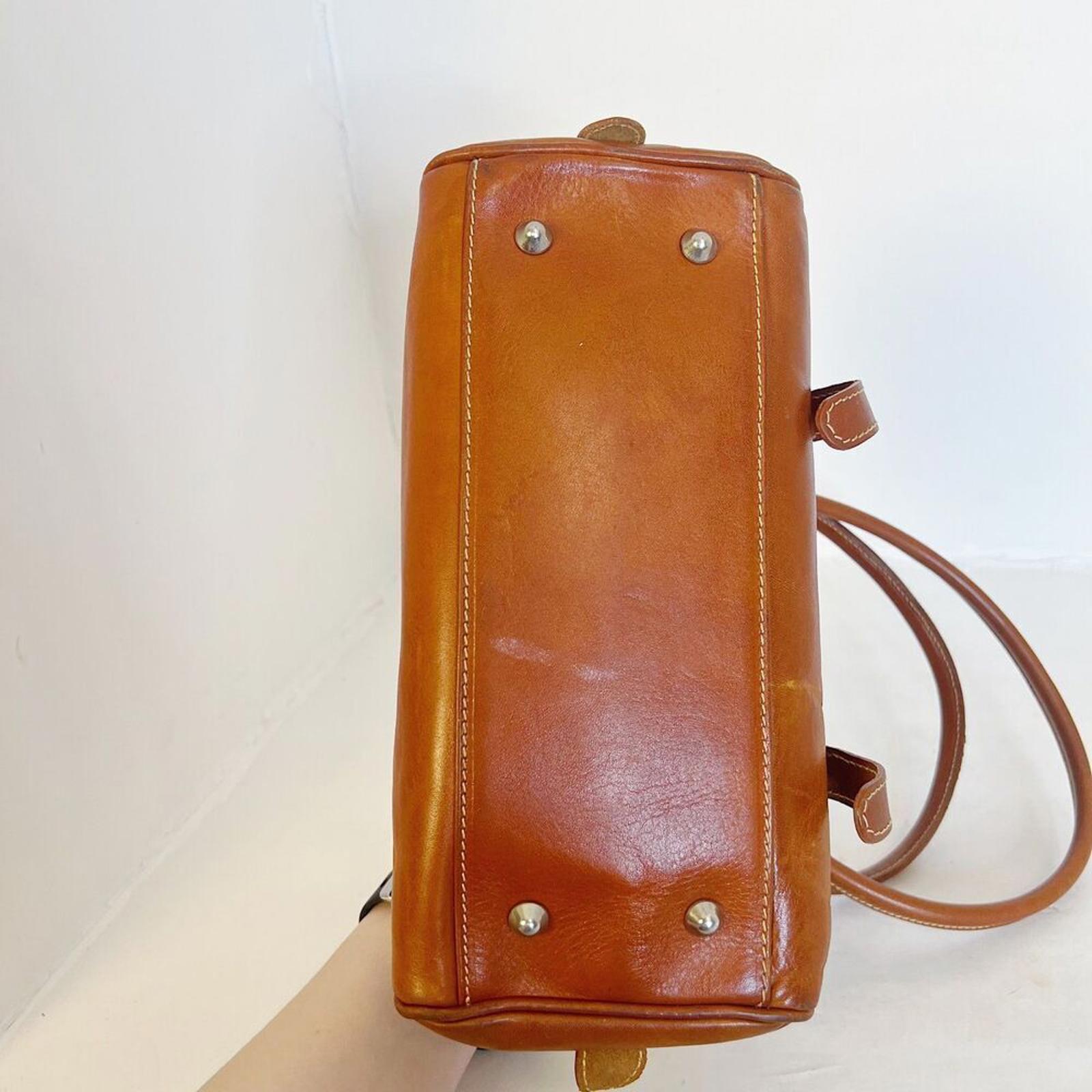 I Medici Firenze Italian Brown Leather Shoulder Bag Double Buckle Purse