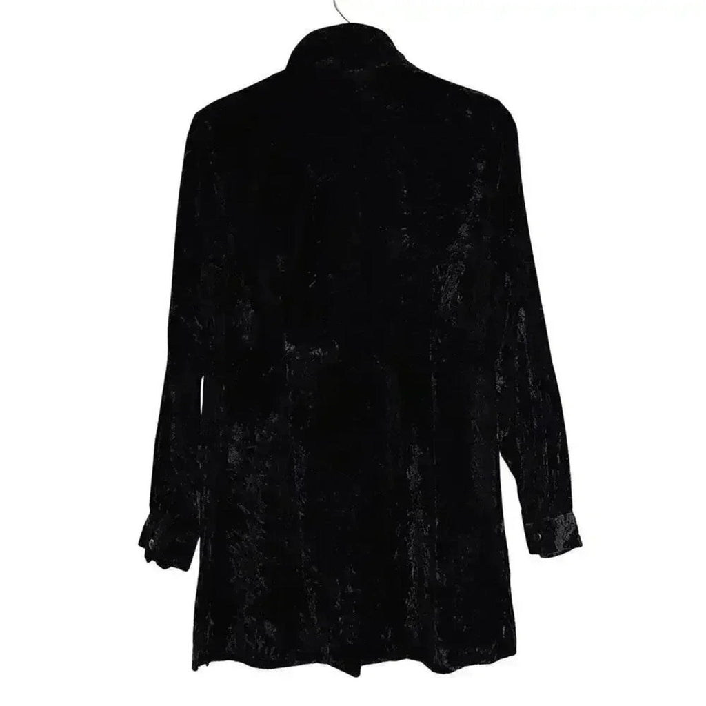 Coldwater Creek Black Velvet Blazer Gothic Goth Punk Women's Size L