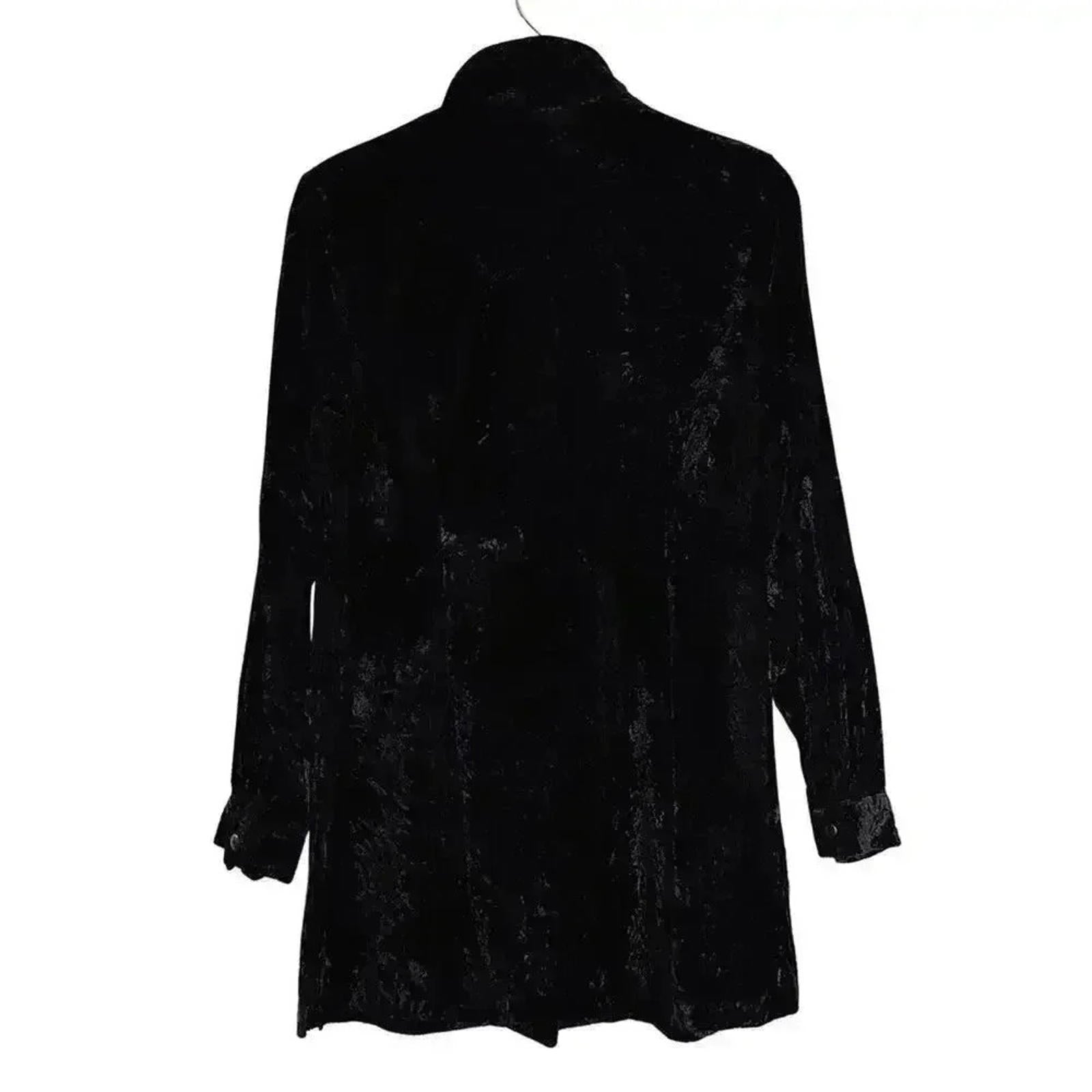 Coldwater Creek Black Velvet Blazer Gothic Goth Punk Women's Size L