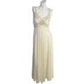 Olga Bodysilk 1970s Vintage Cream Lace Bodice Long Nightgown Neglige Slip Size S