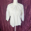 Anthropologie eri + ali White Peasant Blouse Milla Women's Size S