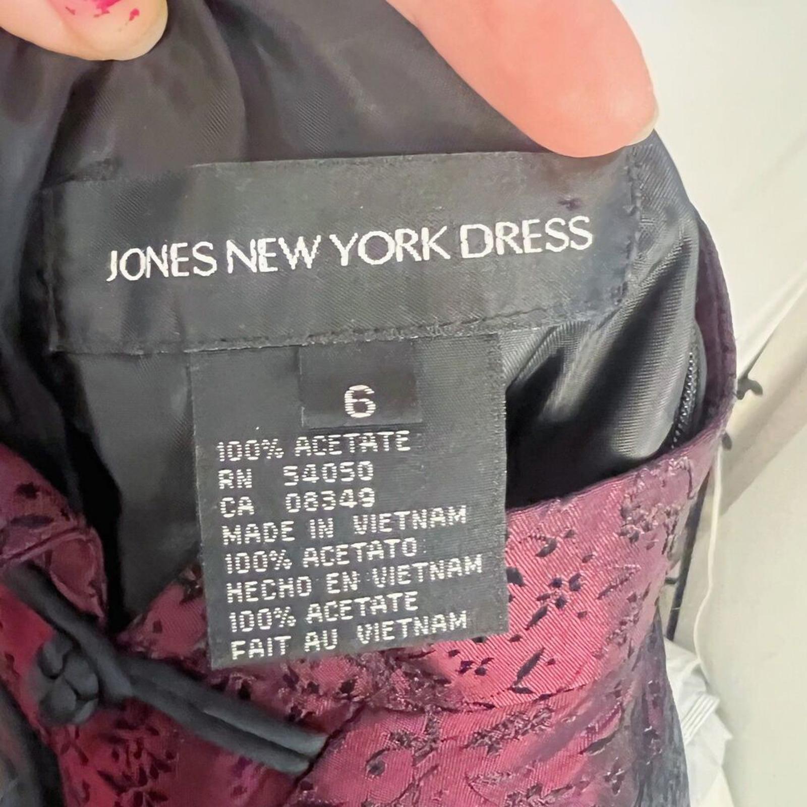 Jones New York Garnet Purple Floral Mini Dress Asian Chinese New Year Size 6