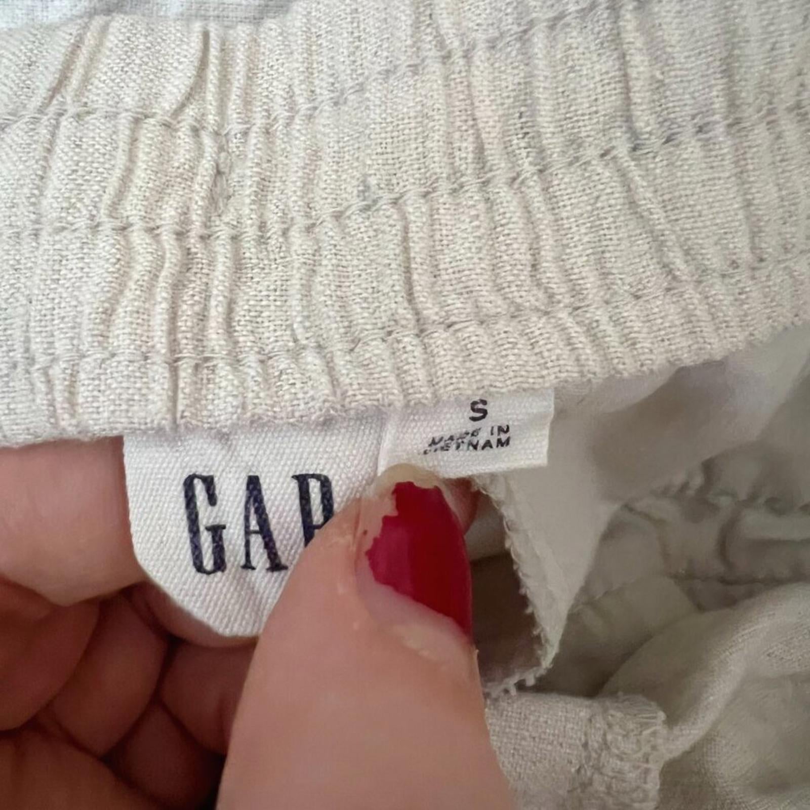 GAP Cream Linen Blend Drawstring Waist Shorts Women's Size S